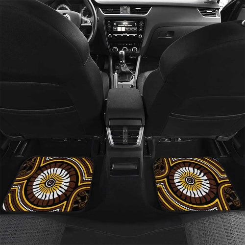 Hawthorn Hawks Car Mats Indigenous Monochrome Dot Art Mascot Style