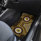Hawthorn Hawks Car Mats Indigenous Monochrome Dot Art Mascot Style