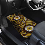 Hawthorn Hawks Car Mats Indigenous Monochrome Dot Art Mascot Style