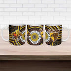 Hawthorn Hawks Ceramic Mug Indigenous Monochrome Dot Art Mascot Style