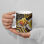Hawthorn Hawks Ceramic Mug Indigenous Monochrome Dot Art Mascot Style