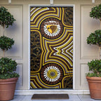 Hawthorn Hawks Door Cover Indigenous Monochrome Dot Art Mascot Style