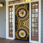 Hawthorn Hawks Door Cover Indigenous Monochrome Dot Art Mascot Style