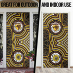 Hawthorn Hawks Door Cover Indigenous Monochrome Dot Art Mascot Style
