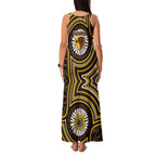 Hawthorn Hawks Family Matching Tank Maxi Dress and Hawaiian Shirt Indigenous Monochrome Dot Art Mascot Style