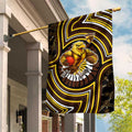 Hawthorn Hawks Garden Flag Indigenous Monochrome Dot Art Mascot Style