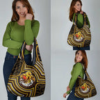 Hawthorn Hawks Grocery Bag Indigenous Monochrome Dot Art Mascot Style