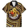 Hawthorn Hawks Hawaiian Shirt Indigenous Monochrome Dot Art Mascot Style