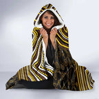 Hawthorn Hawks Hooded Blanket Indigenous Monochrome Dot Art Mascot Style