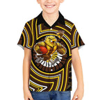 Hawthorn Hawks Kid Hawaiian Shirt Indigenous Monochrome Dot Art Mascot Style