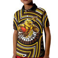 Hawthorn Hawks Kid Polo Shirt Indigenous Monochrome Dot Art Mascot Style