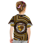 Hawthorn Hawks Kid T Shirt Indigenous Monochrome Dot Art Mascot Style