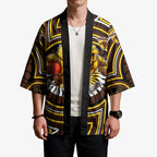 Hawthorn Hawks Kimono Indigenous Monochrome Dot Art Mascot Style