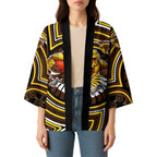 Hawthorn Hawks Kimono Indigenous Monochrome Dot Art Mascot Style