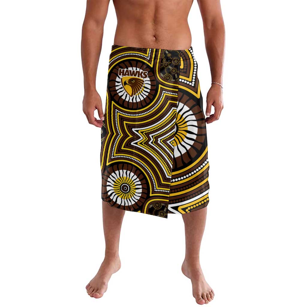 Hawthorn Hawks Lavalava Indigenous Monochrome Dot Art Mascot Style