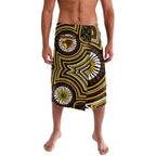 Hawthorn Hawks Lavalava Indigenous Monochrome Dot Art Mascot Style
