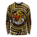 Hawthorn Hawks Long Sleeve Shirt Indigenous Monochrome Dot Art Mascot Style