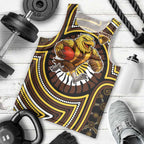Hawthorn Hawks Men Tank Top Indigenous Monochrome Dot Art Mascot Style