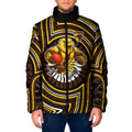 Hawthorn Hawks Padded Jacket Indigenous Monochrome Dot Art Mascot Style