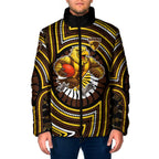 Hawthorn Hawks Padded Jacket Indigenous Monochrome Dot Art Mascot Style