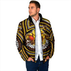 Hawthorn Hawks Padded Jacket Indigenous Monochrome Dot Art Mascot Style