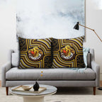 Hawthorn Hawks Pillow Cover Indigenous Monochrome Dot Art Mascot Style