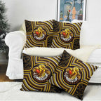 Hawthorn Hawks Pillow Cover Indigenous Monochrome Dot Art Mascot Style