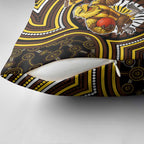 Hawthorn Hawks Pillow Cover Indigenous Monochrome Dot Art Mascot Style