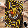 Hawthorn Hawks Puzzle Indigenous Monochrome Dot Art Mascot Style