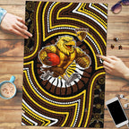 Hawthorn Hawks Puzzle Indigenous Monochrome Dot Art Mascot Style