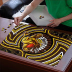 Hawthorn Hawks Puzzle Indigenous Monochrome Dot Art Mascot Style
