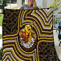 Hawthorn Hawks Quilt Indigenous Monochrome Dot Art Mascot Style