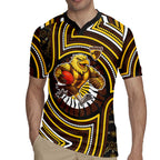 Hawthorn Hawks Rugby Jersey Indigenous Monochrome Dot Art Mascot Style