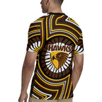 Hawthorn Hawks Rugby Jersey Indigenous Monochrome Dot Art Mascot Style