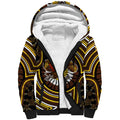 Hawthorn Hawks Sherpa Hoodie Indigenous Monochrome Dot Art Mascot Style