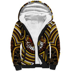 Hawthorn Hawks Sherpa Hoodie Indigenous Monochrome Dot Art Mascot Style