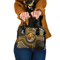 Hawthorn Hawks Shoulder Handbag Indigenous Monochrome Dot Art Mascot Style