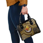 Hawthorn Hawks Shoulder Handbag Indigenous Monochrome Dot Art Mascot Style