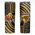 Hawthorn Hawks Skinny Tumbler Indigenous Monochrome Dot Art Mascot Style