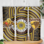Hawthorn Hawks Skinny Tumbler Indigenous Monochrome Dot Art Mascot Style