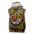 Hawthorn Hawks Sleeveless Zip Hoodie Indigenous Monochrome Dot Art Mascot Style