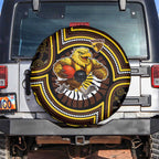 Hawthorn Hawks Spare Tire Cover Indigenous Monochrome Dot Art Mascot Style