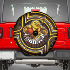 Hawthorn Hawks Spare Tire Cover Indigenous Monochrome Dot Art Mascot Style