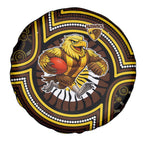 Hawthorn Hawks Spare Tire Cover Indigenous Monochrome Dot Art Mascot Style