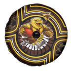 Hawthorn Hawks Spare Tire Cover Indigenous Monochrome Dot Art Mascot Style