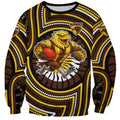 Hawthorn Hawks Sweatshirt Indigenous Monochrome Dot Art Mascot Style