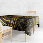Hawthorn Hawks Tablecloth Indigenous Monochrome Dot Art Mascot Style