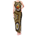 Hawthorn Hawks Tank Maxi Dress Indigenous Monochrome Dot Art Mascot Style