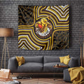 Hawthorn Hawks Tapestry Indigenous Monochrome Dot Art Mascot Style