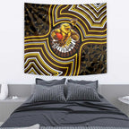 Hawthorn Hawks Tapestry Indigenous Monochrome Dot Art Mascot Style